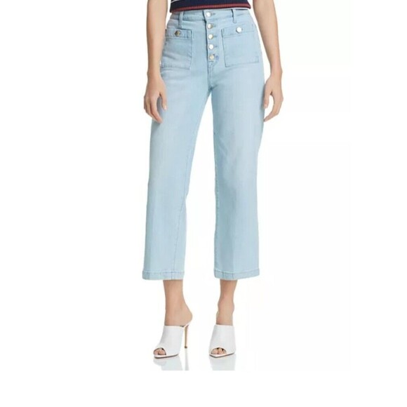 J BRAND Womens Joan Jeans 24 High Rise Elara Light Wash Exposed Button Fly Crop - Picture 1 of 12
